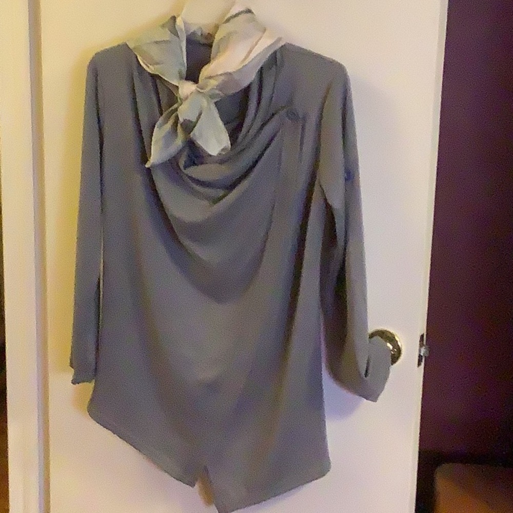 XXL Grey Sweater w French Scarf